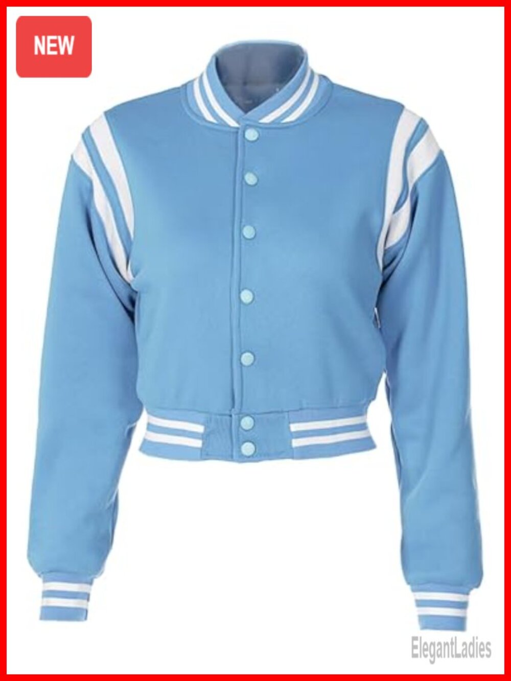 Women Cropped Varsity Baseball Jacket Snap Button Letter Embroidery Casual